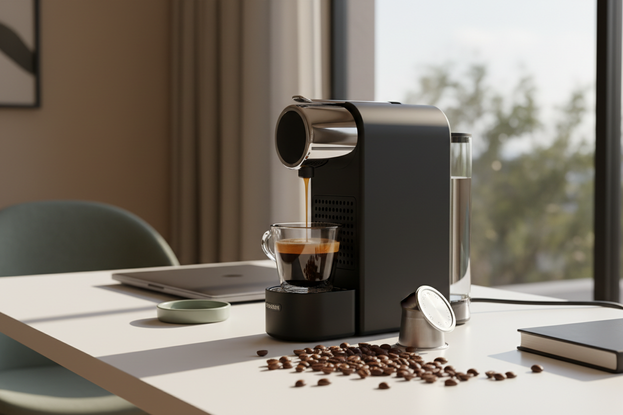 Machine à café portable avec capsule réutilisable pour expresso nomade