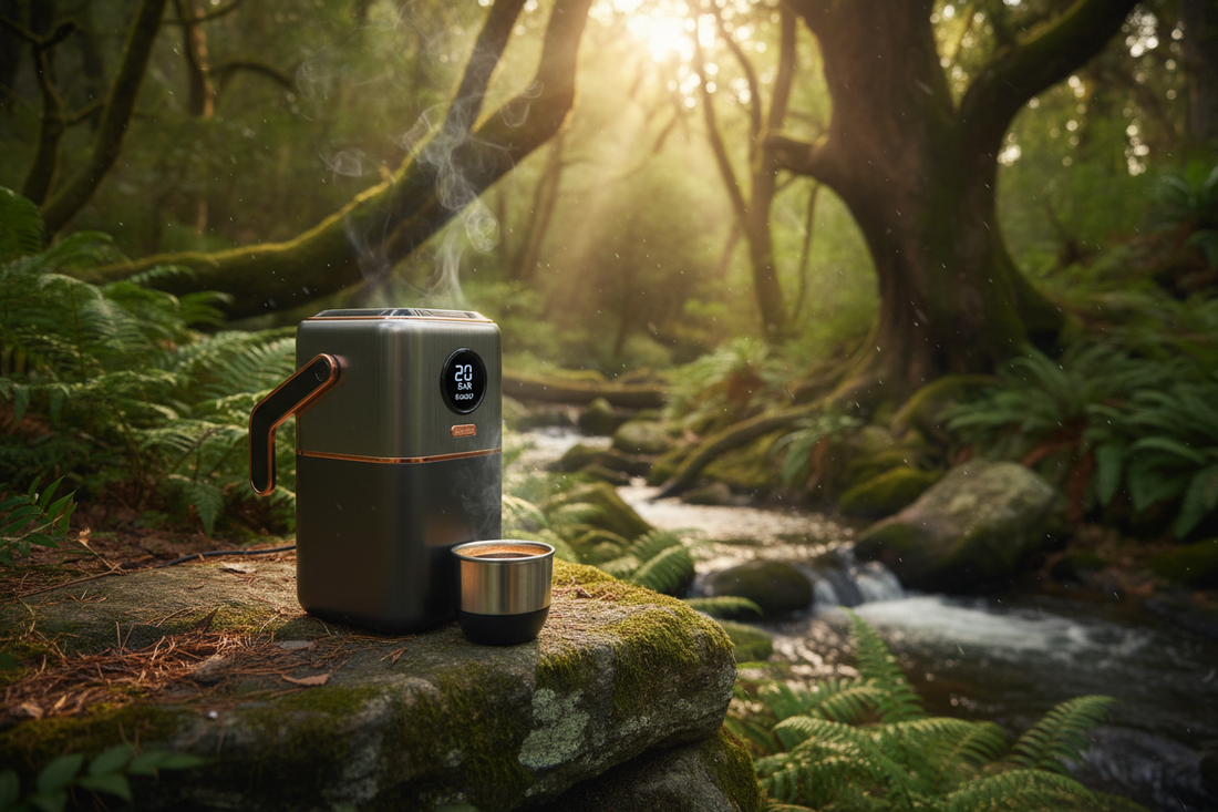 Machine à café expresso portable électrique 20 bars en pleine nature - Cozyseoul