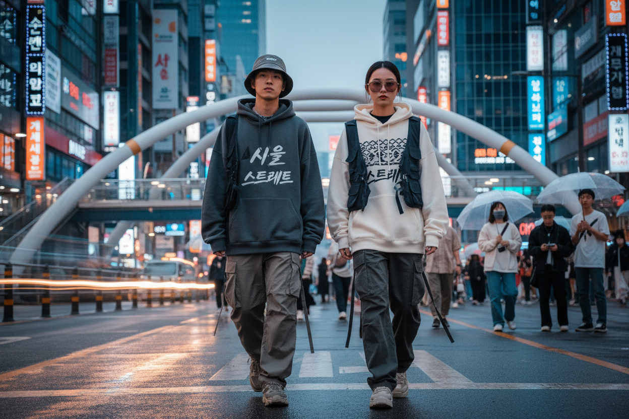 Bannière Hoodies et Sweatshirts streetwear coréens style oversize inspirés de Séoul