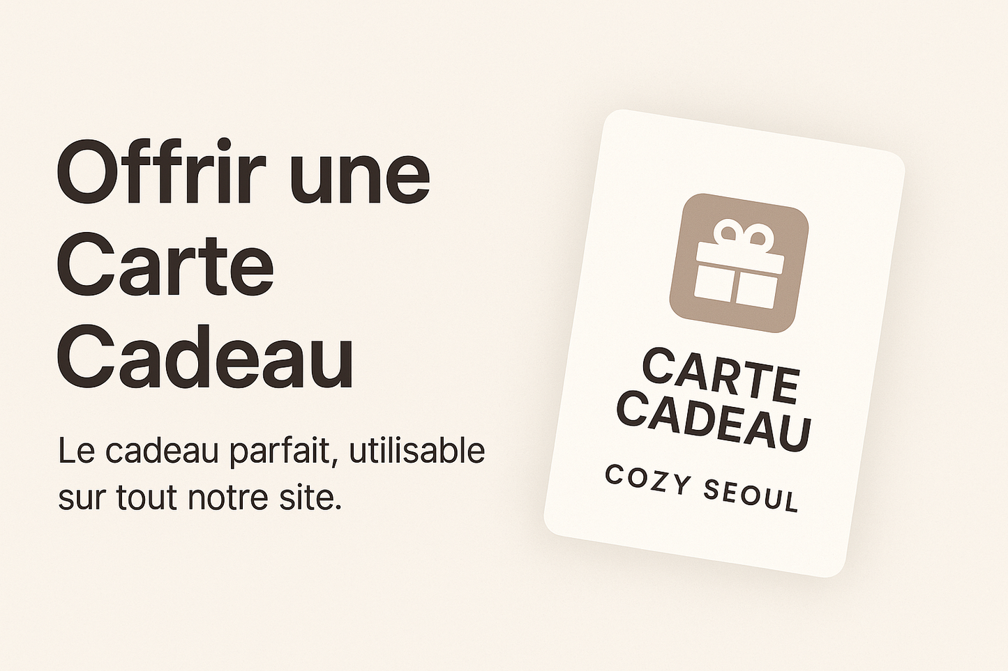 Carte Cadeau CozySeoul