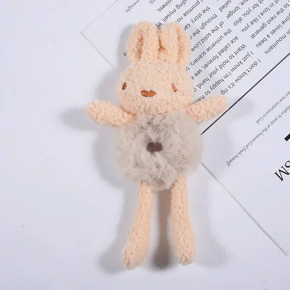 bandeau élastique coréen lapin blanc en peluche pour cheveux