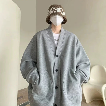 cardigan gris clair pour homme style vintage décontracté