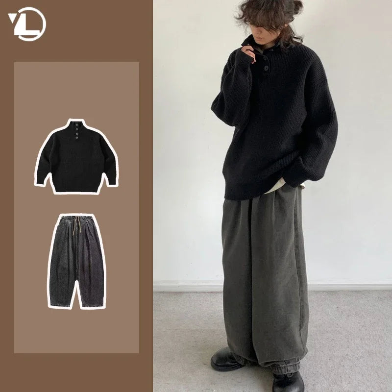 Ensemble deux pièces rétro décontracté homme style japonais