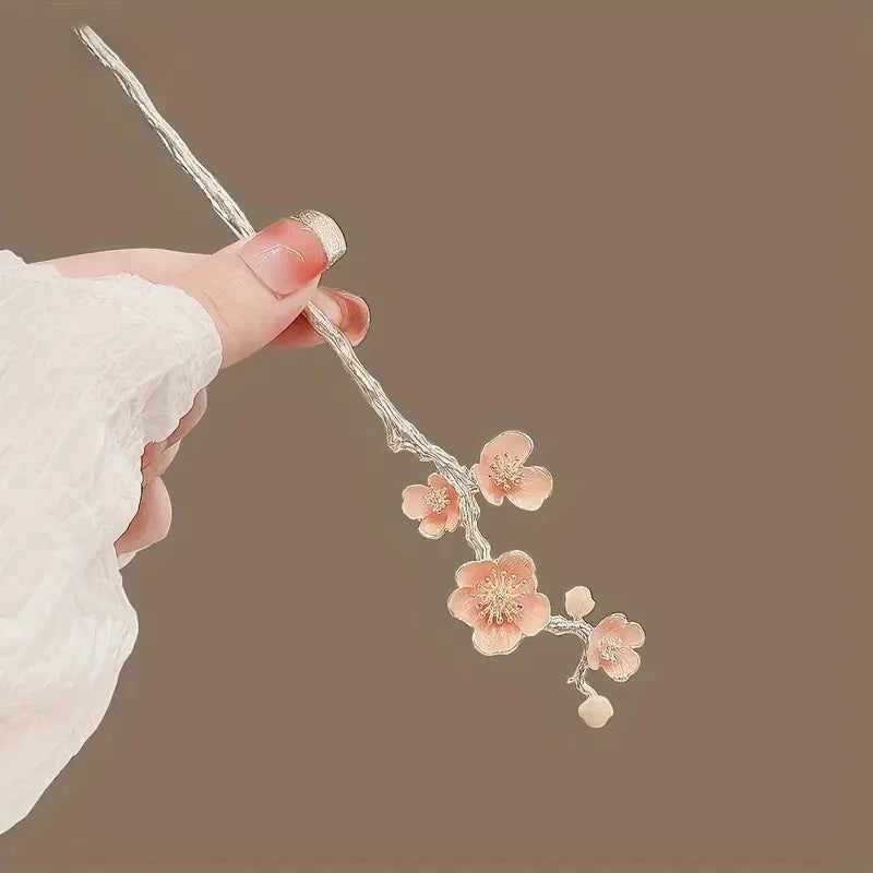 Épingle à cheveux en alliage japonais ornée de fleurs de cerisier
