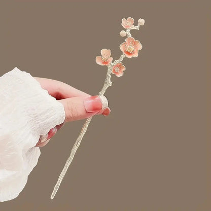 Épingle Hanfu longue avec décoration de fleurs de cerisier
