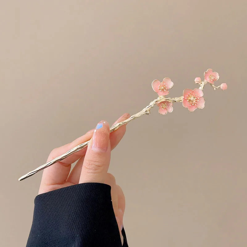 Épingle japonaise traditionnelle pour chignon Hanfu avec fleurs de cerisier
