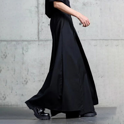 jupe-culotte noire gothique Y2K style streetwear longue pour homme et femme