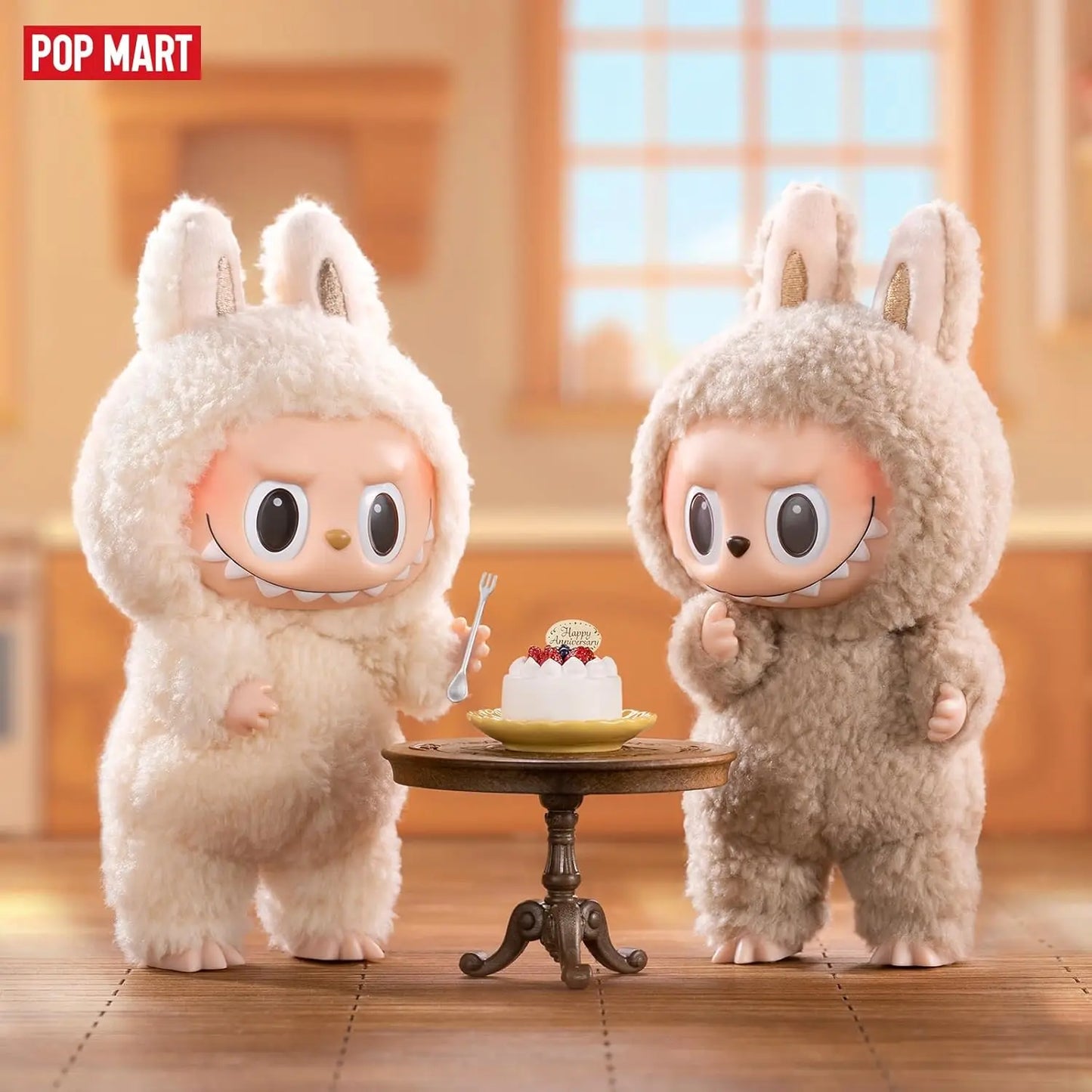 duo de figurines vinyle Labubu POP MART thème macaron