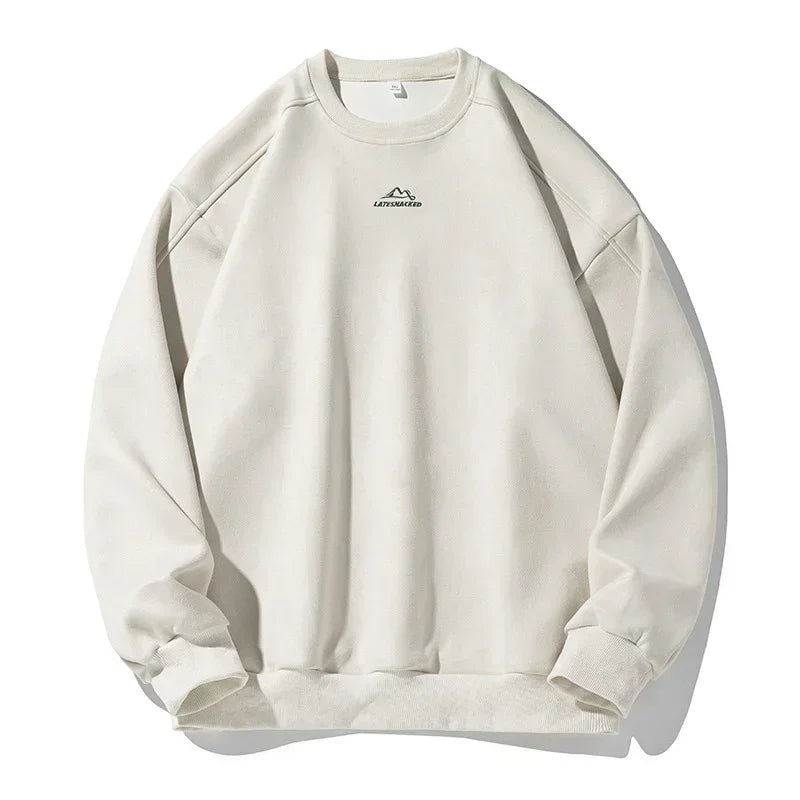 pull en daim beige oversize et baggy vintage homme