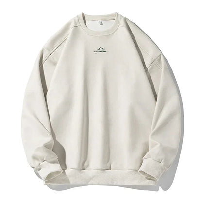 pull en daim beige oversize et baggy vintage homme