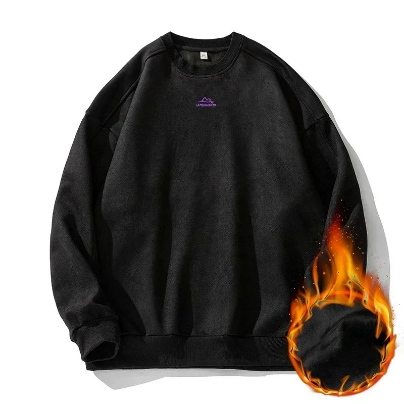 pull vintage noir oversize avec effet usure homme