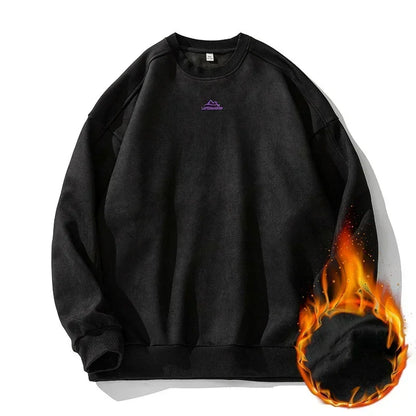 pull vintage noir oversize avec effet usure homme