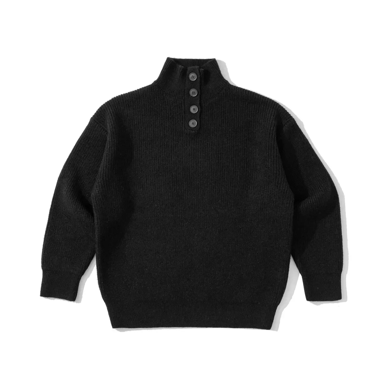 Pull noir oversize pour homme, coupe décontractée automne