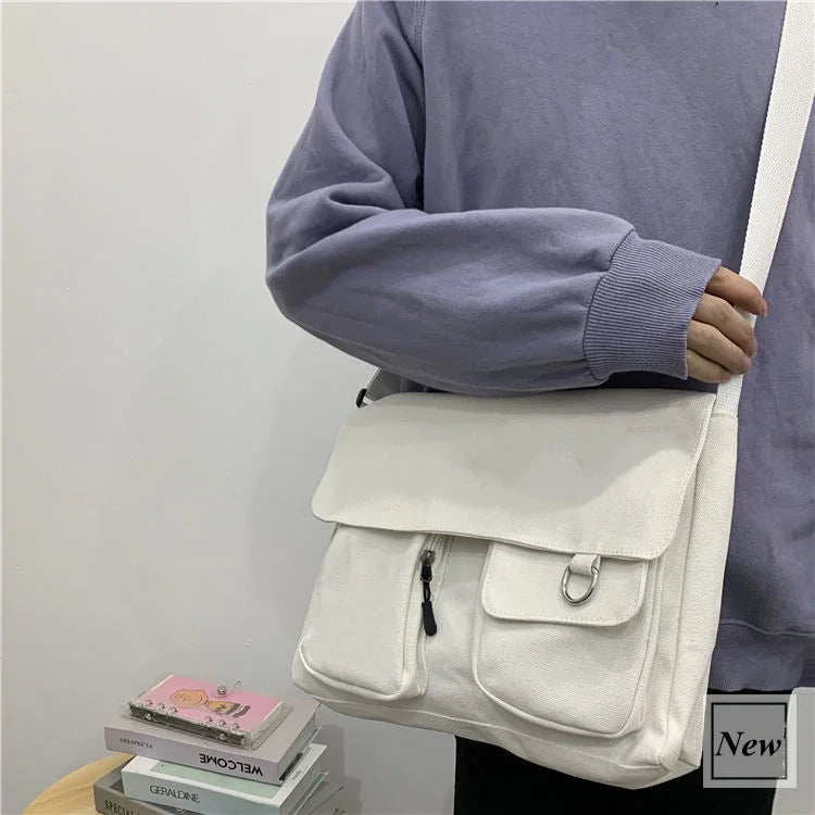 sac bandoulière blanc minimaliste motif japonais ikigai