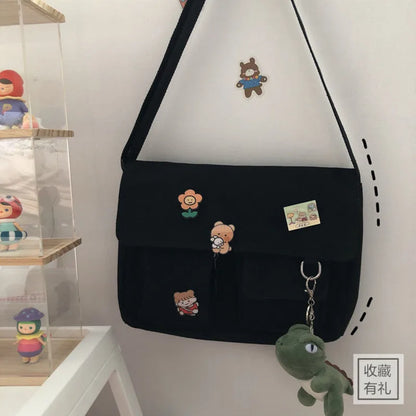 sac bandoulière noir et beige style ikigai japonais