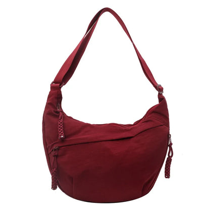 sac en nylon bordeaux élégant pour femme grande capacité