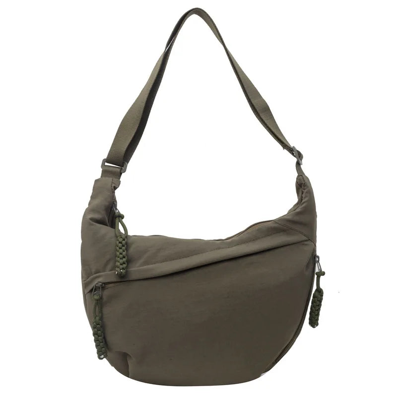 sac hobo en nylon marron clair femme pour usage quotidien