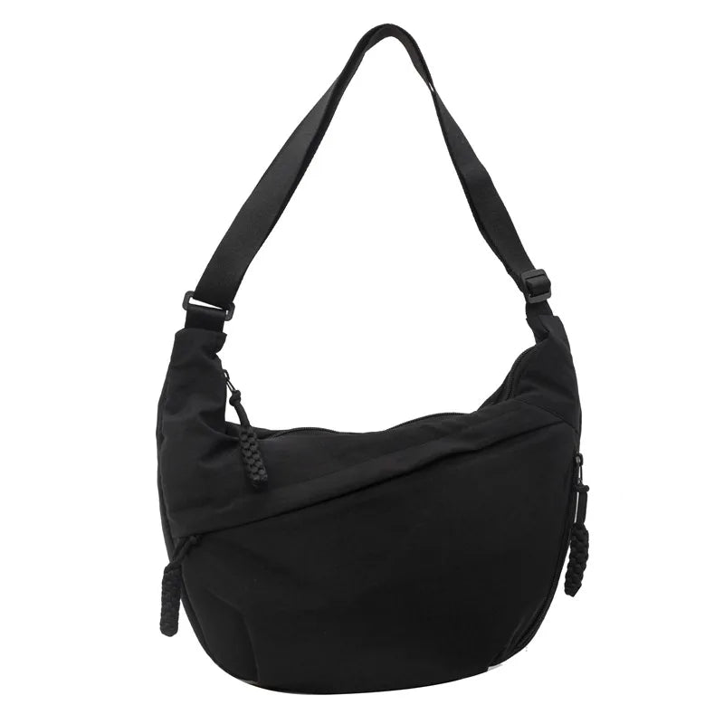 sac hobo noir en nylon chic pour femme grande capacité