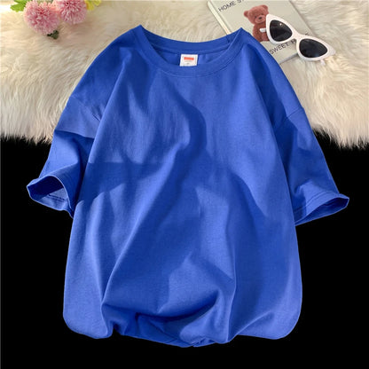 T-shirt homme oversize en coton col rond style streetwear hip hop coupe décontractée