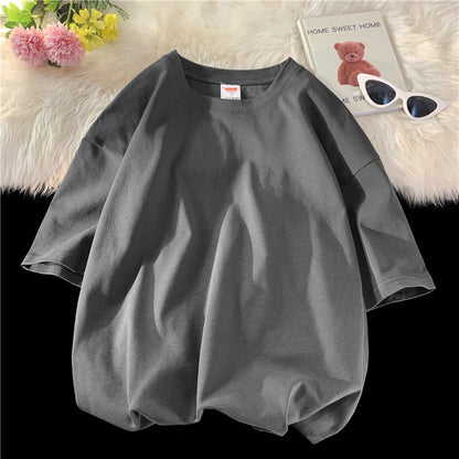 T-shirt homme oversize en coton col rond style streetwear hip hop coupe décontractée