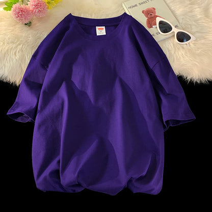 T-shirt homme oversize en coton col rond style streetwear hip hop coupe décontractée