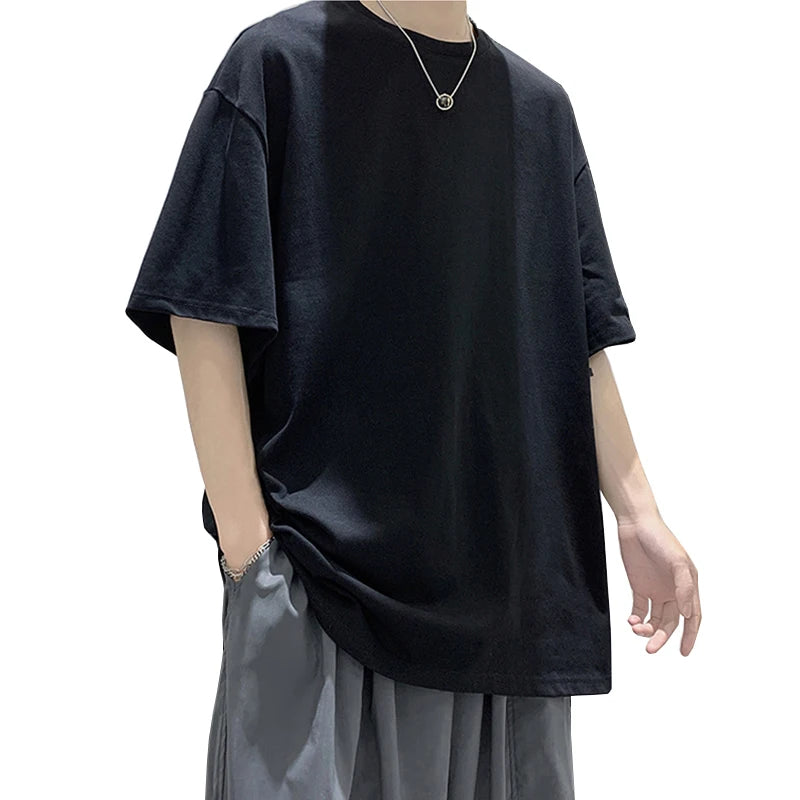 t-shirt homme oversize noir coupe large streetwear