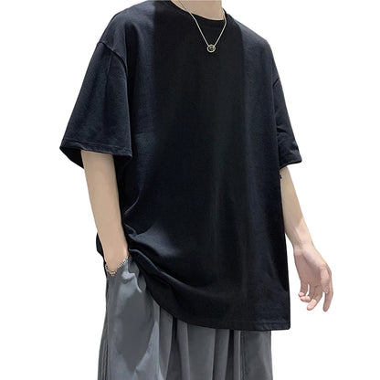 t-shirt homme oversize noir coupe large streetwear